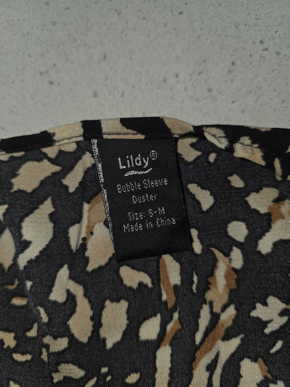 Women’s Black & Beige Printed Swim Coverup - Picture 5 of 6